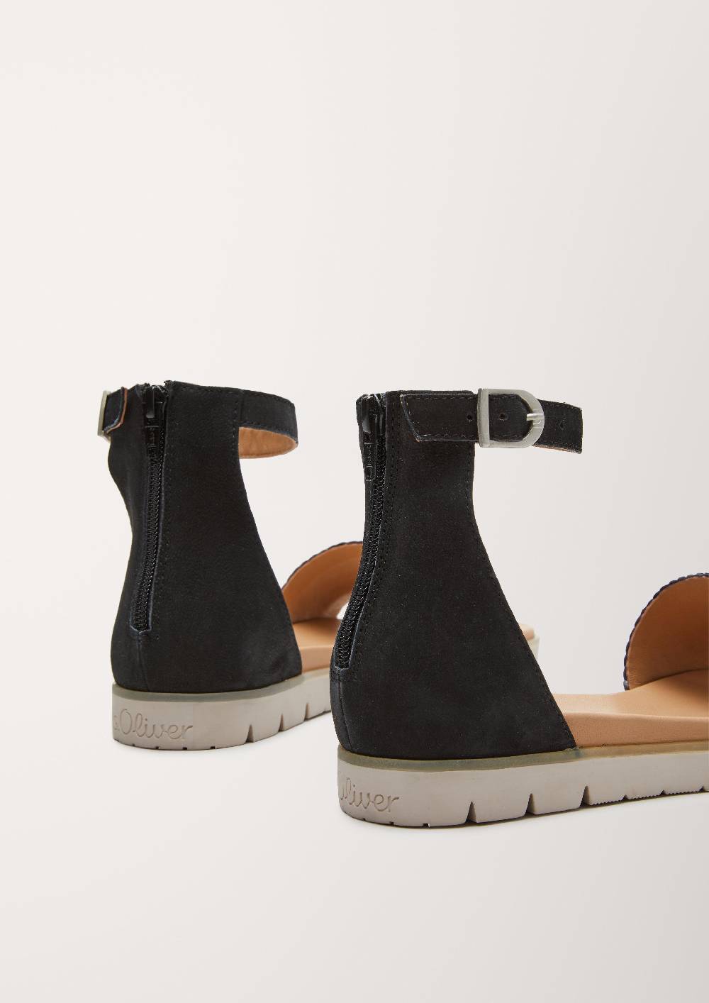 S.Oliver Ledersandalen Mit Flecht-Detail