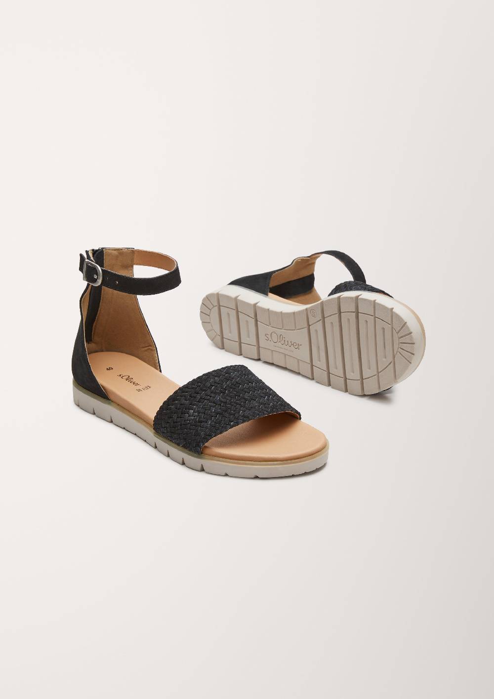 S.Oliver Ledersandalen Mit Flecht-Detail