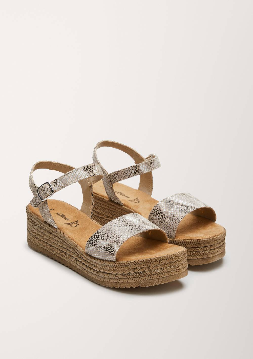 S.Oliver Ledersandalen Mit Keilabsatz