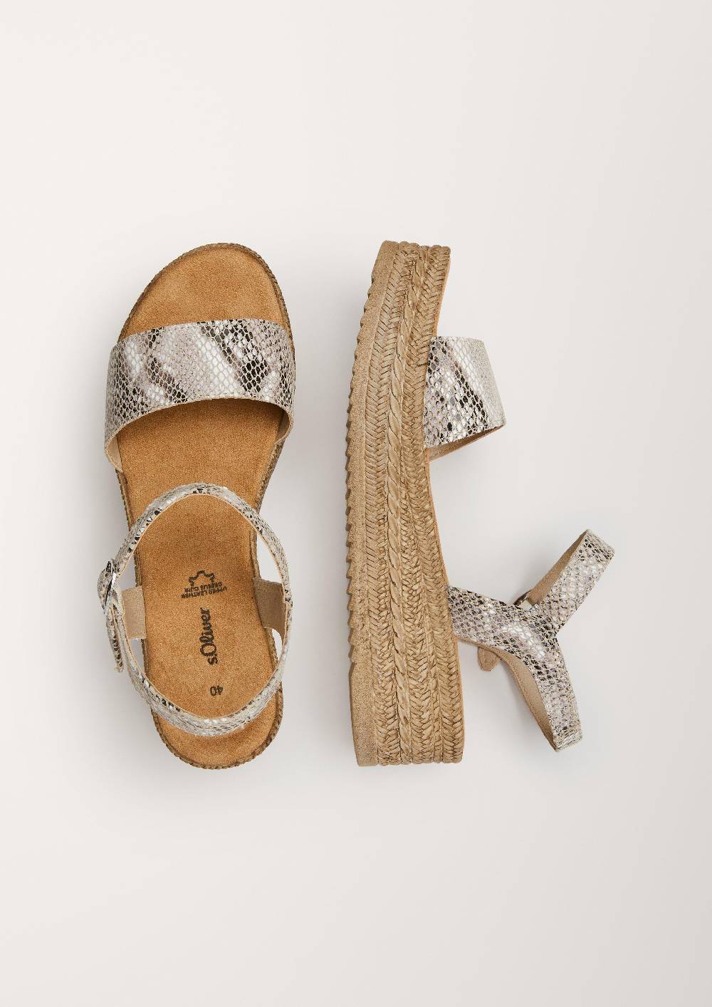 S.Oliver Ledersandalen Mit Keilabsatz