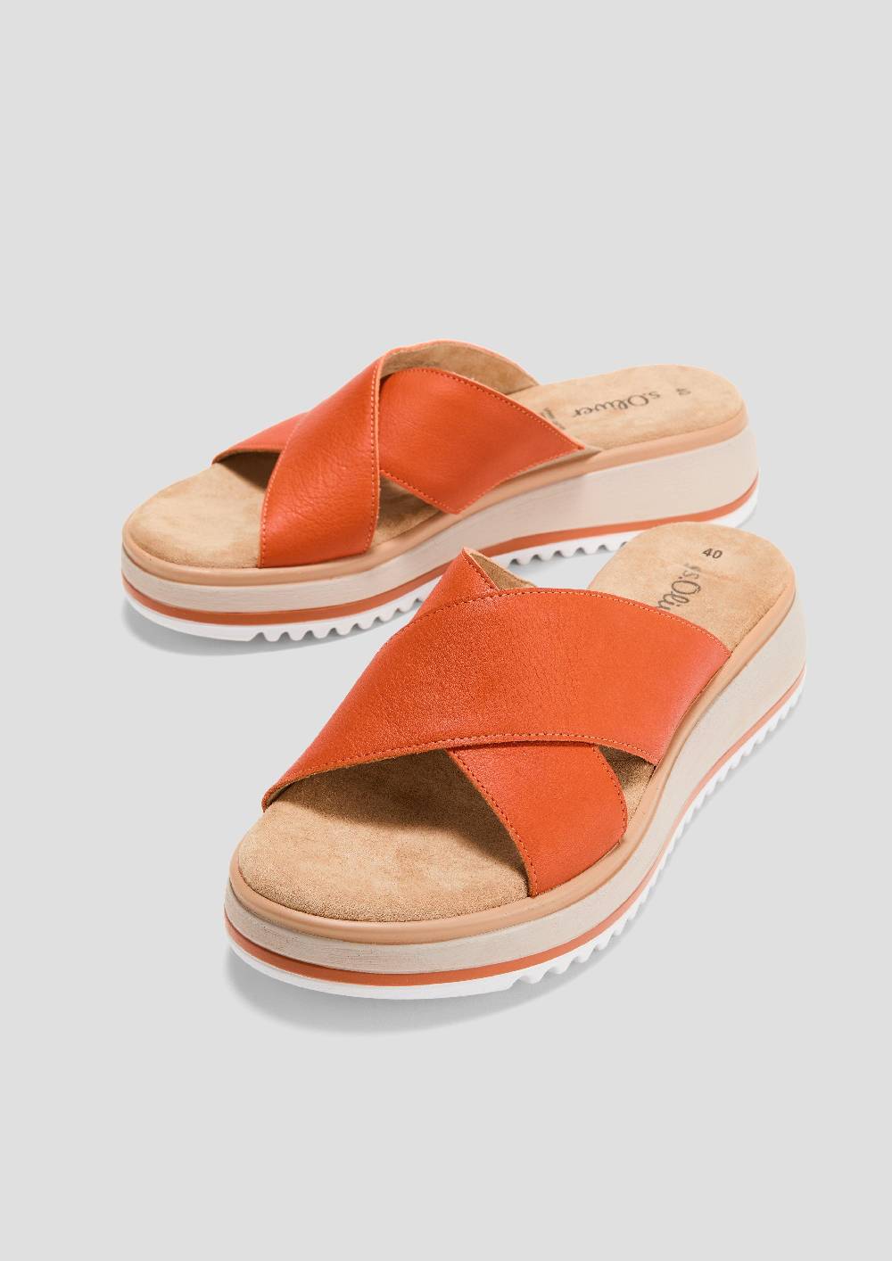 S.Oliver Ledersandaletten Mit Plateau