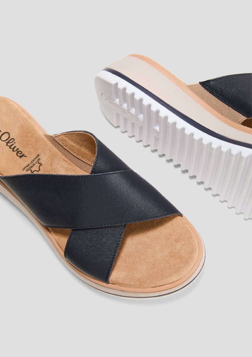 S.Oliver Ledersandaletten Mit Plateau