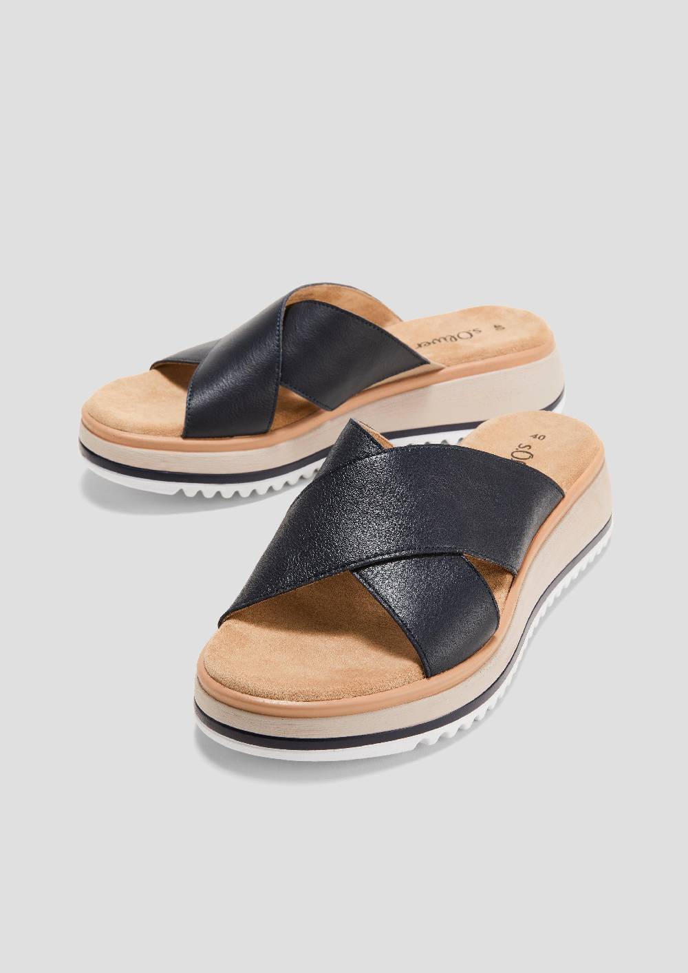 S.Oliver Ledersandaletten Mit Plateau