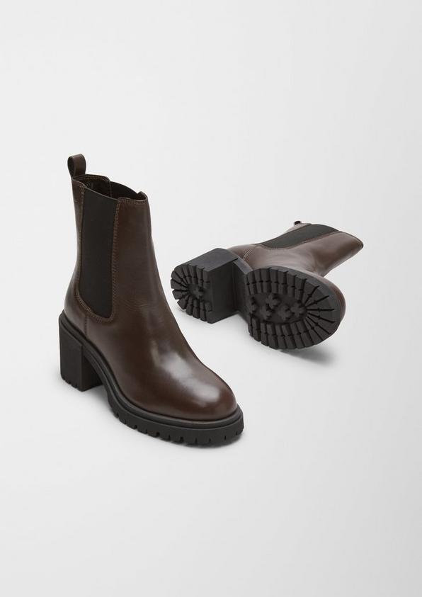 s.Oliver Lederstiefel mit Blockabsatz