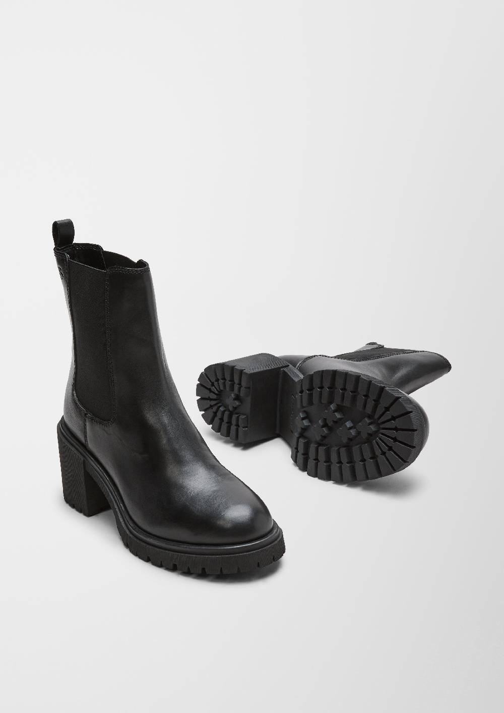 S.Oliver Lederstiefel Mit Blockabsatz