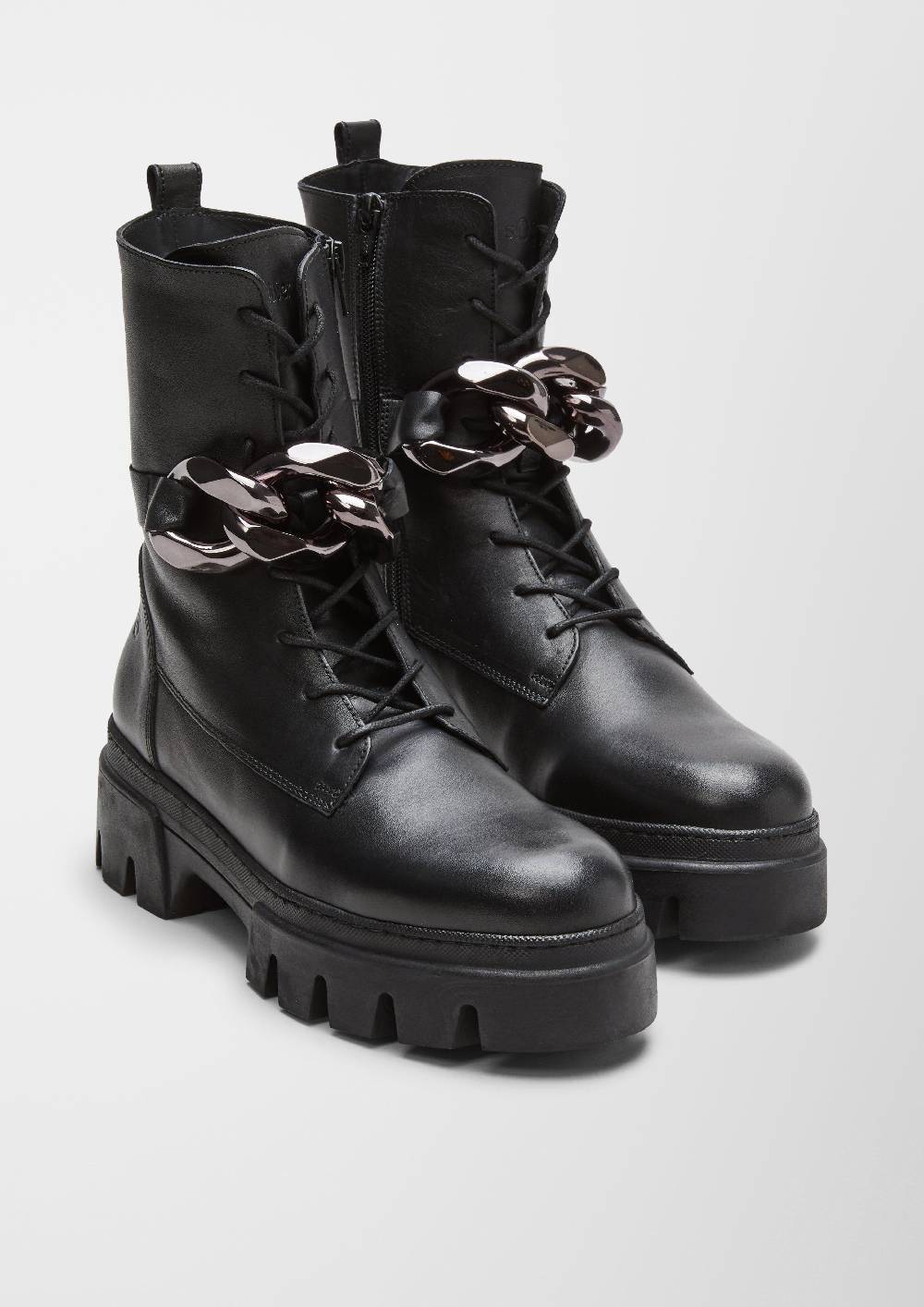 S.Oliver Lederstiefel Mit Schmuck-Detail