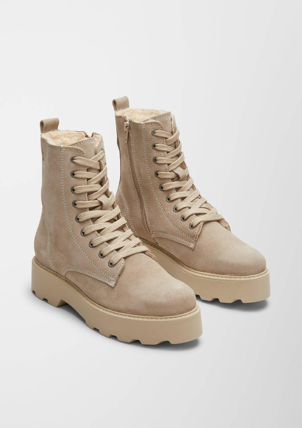 S.Oliver Lederstiefel Mit Teddyfutter