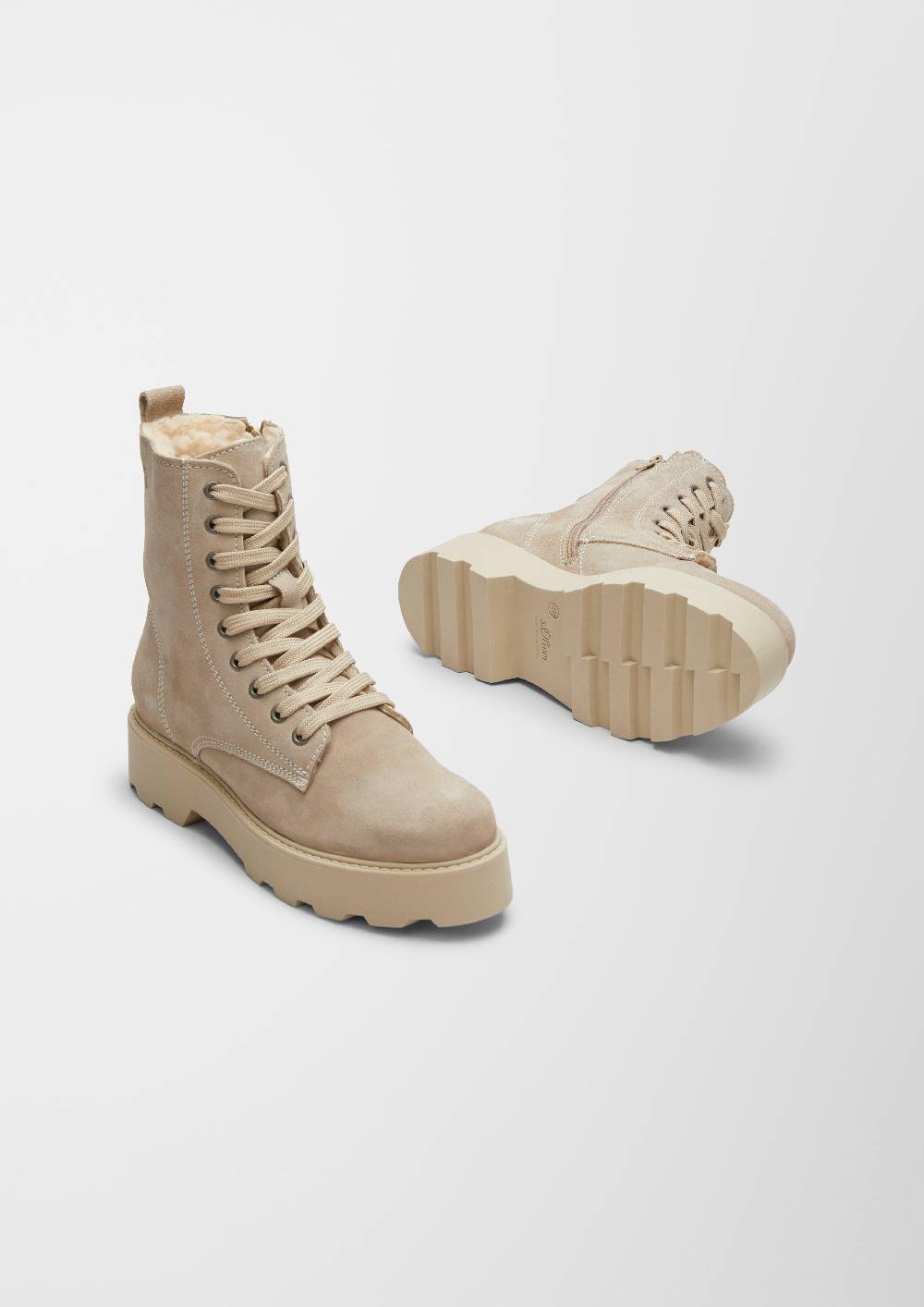 S.Oliver Lederstiefel Mit Teddyfutter