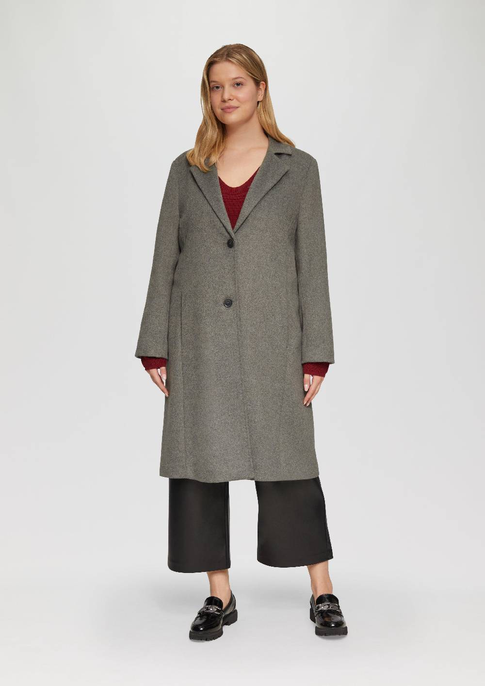 S.Oliver Leicht Wärmender Wollmantel Im Loose Fit