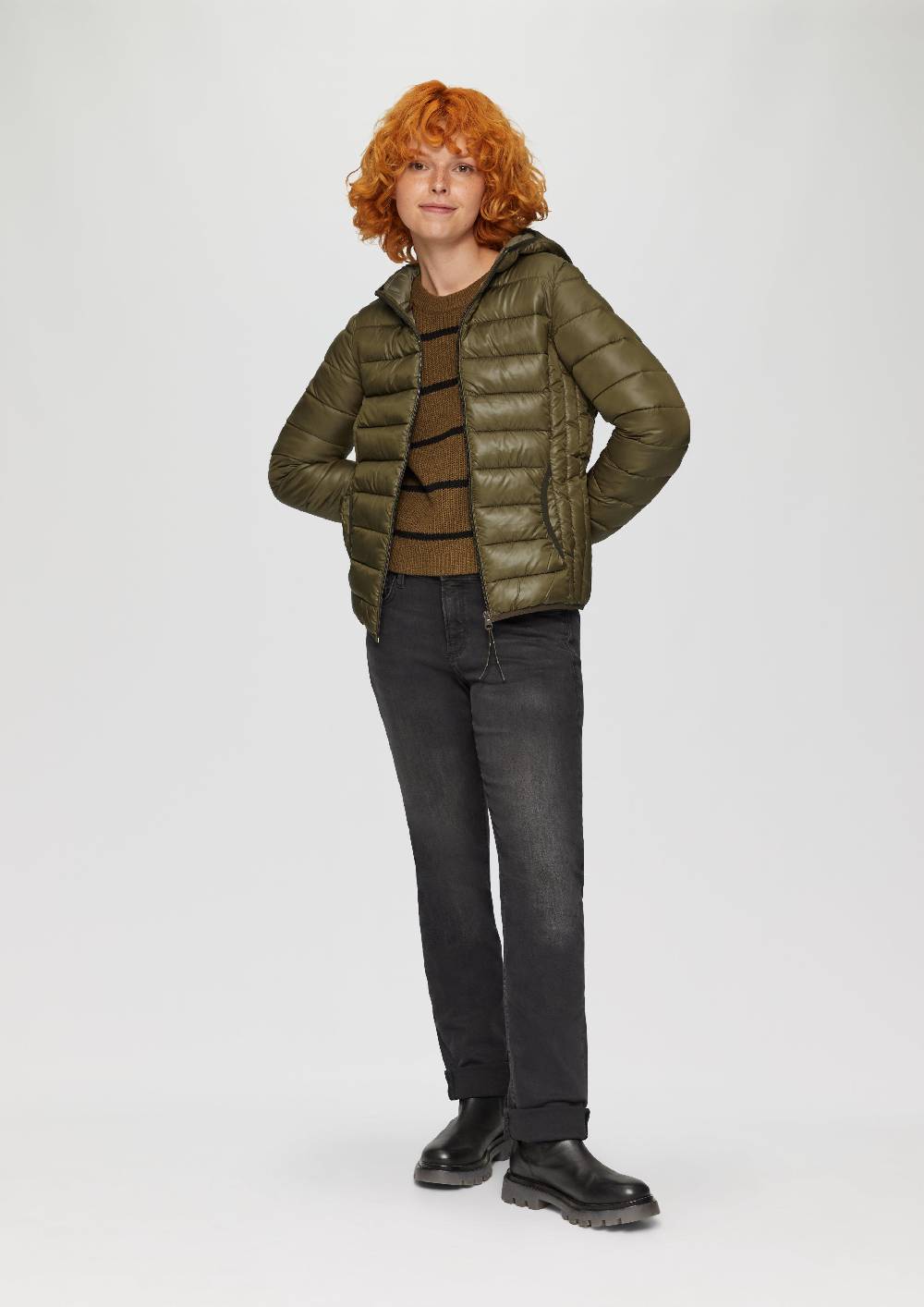 S.Oliver Leicht Wattierte Steppjacke Mit Kapuze