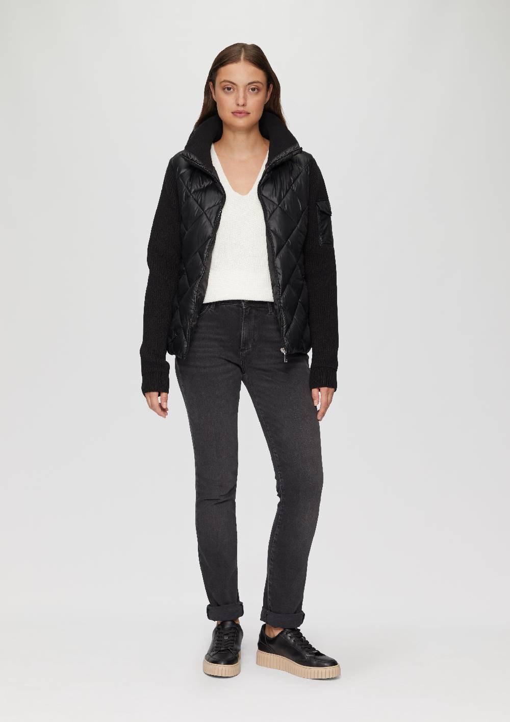 S.Oliver Leichte Steppjacke Mit Gestrickten Ärmeln