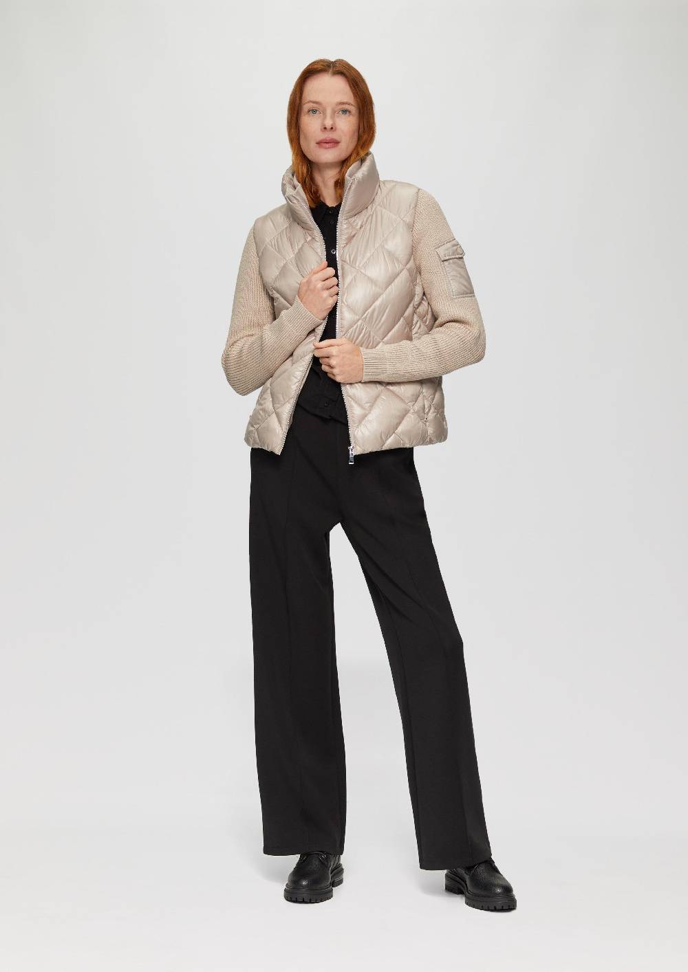 S.Oliver Leichte Steppjacke Mit Gestrickten Ärmeln