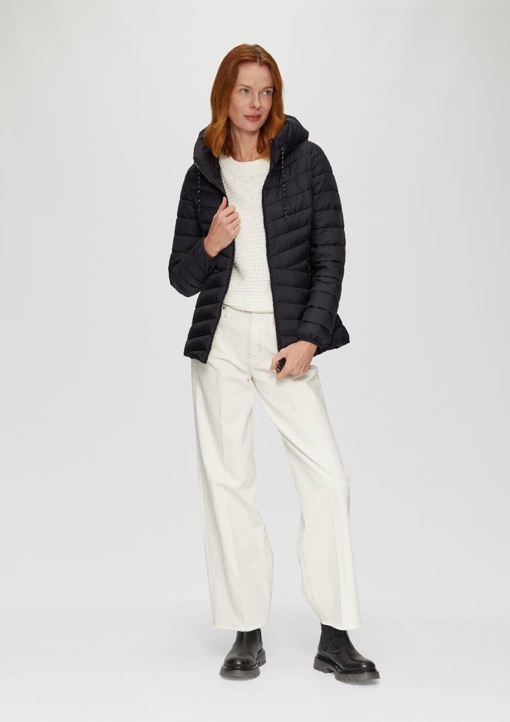 S.Oliver Leichte Steppjacke Mit Logo-Kapuze