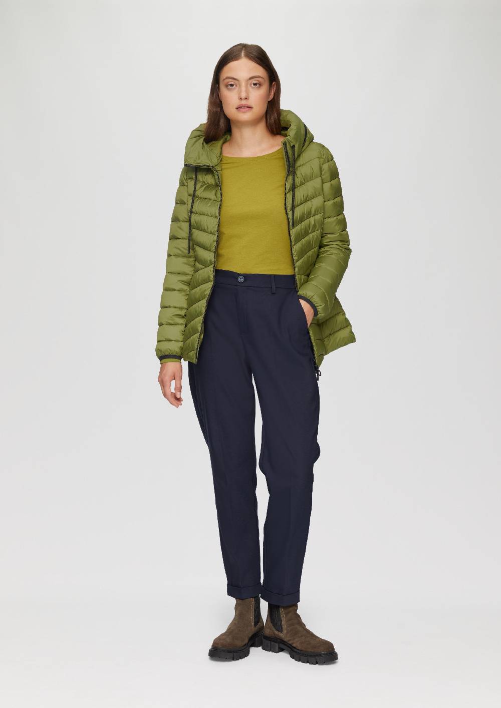 S.Oliver Leichte Steppjacke Mit Logo-Kapuze