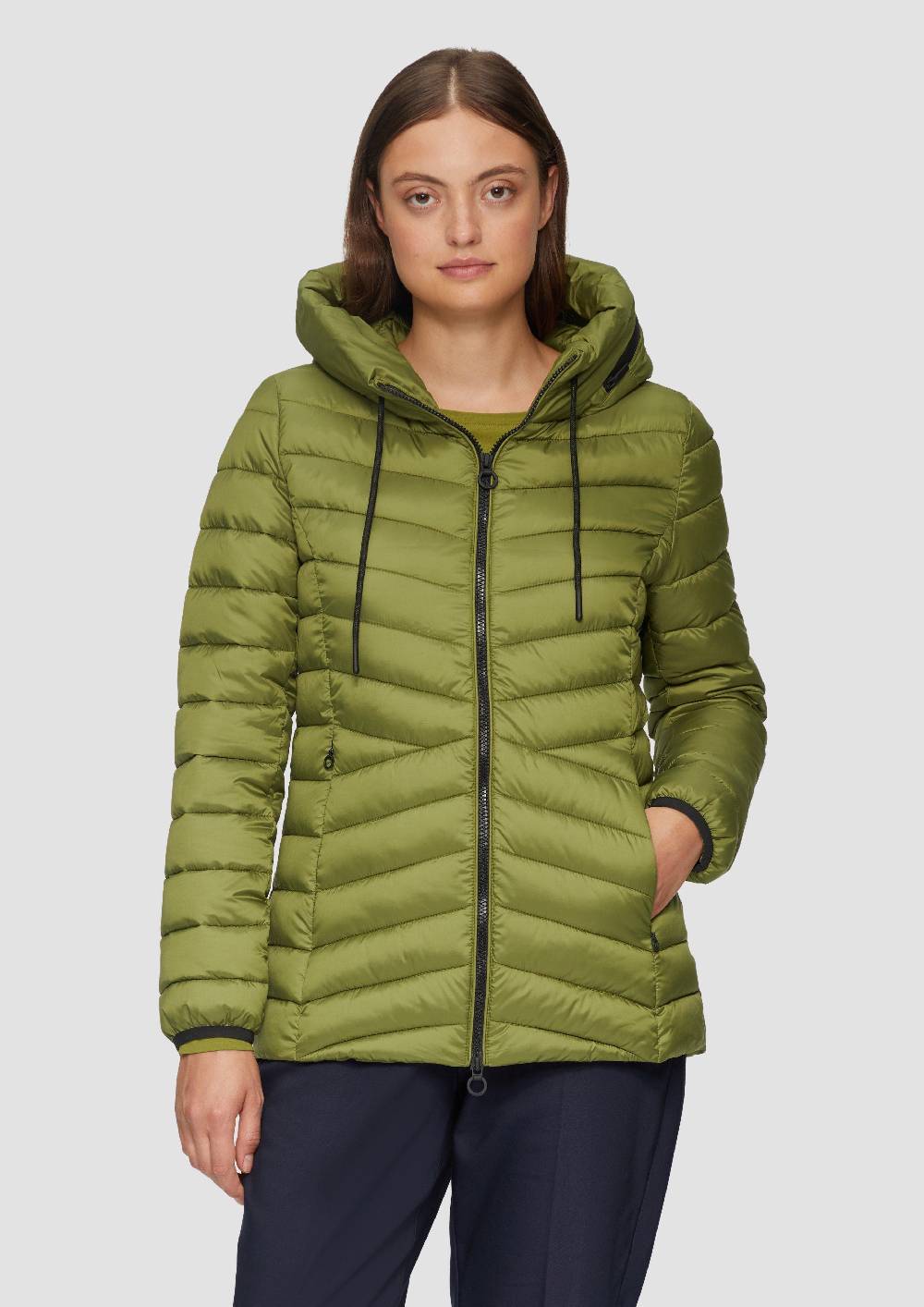 S.Oliver Leichte Steppjacke Mit Logo-Kapuze