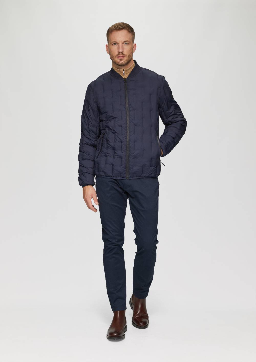 S.Oliver Leichte Steppjacke Mit Strickkragen