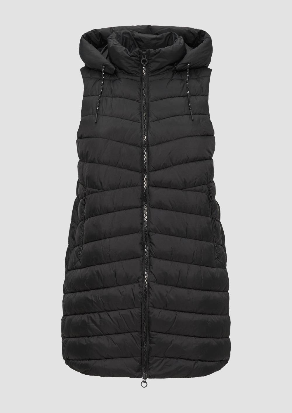 S.Oliver Leichte Steppweste Mit Logo-Kapuze