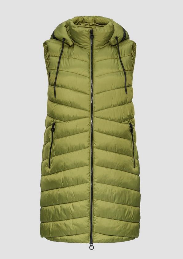 s.Oliver Leichte Steppweste mit Logo-Kapuze