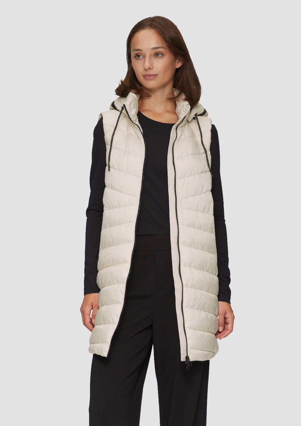 S.Oliver Leichte Steppweste Mit Logo-Kapuze