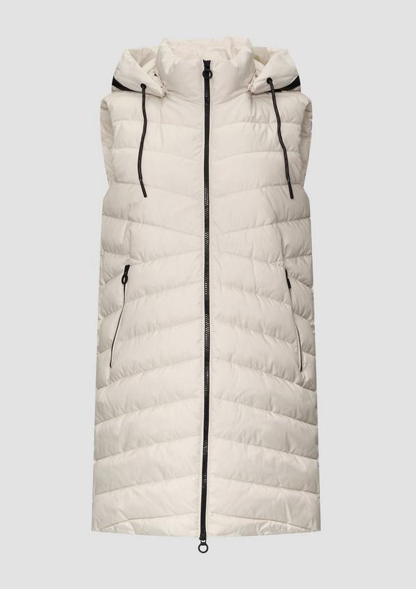 s.Oliver Leichte Steppweste mit Logo-Kapuze