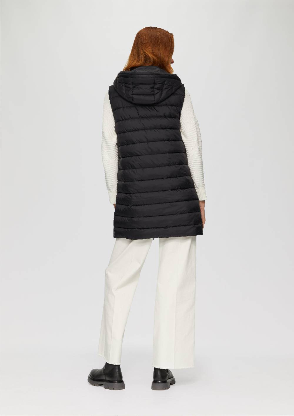 S.Oliver Leichte Steppweste Mit Logo-Kapuze