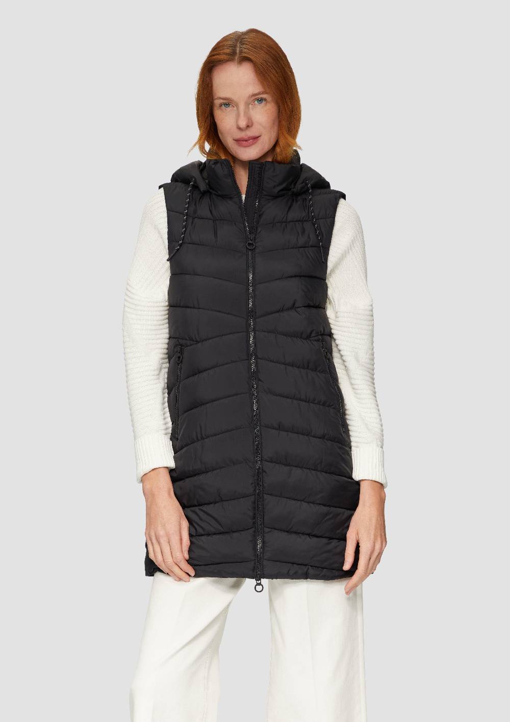 S.Oliver Leichte Steppweste Mit Logo-Kapuze