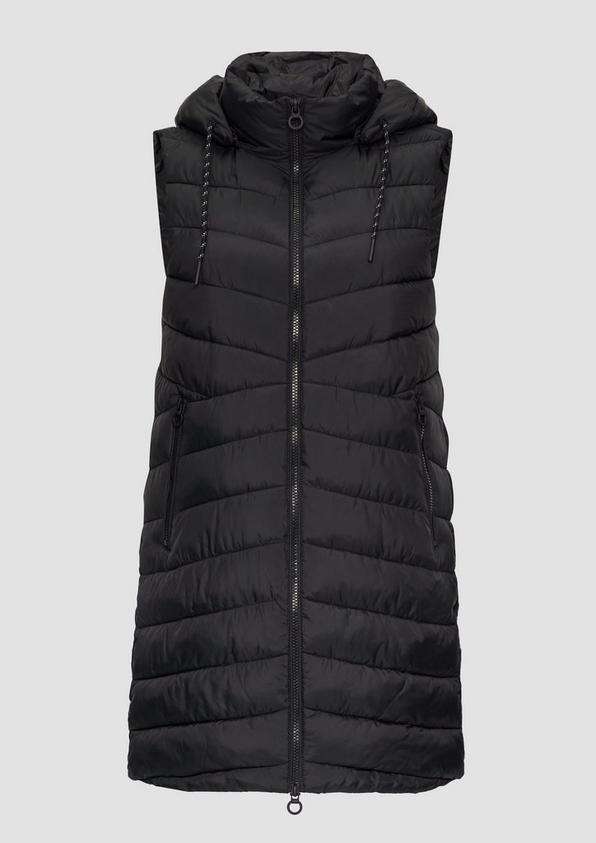 s.Oliver Leichte Steppweste mit Logo-Kapuze