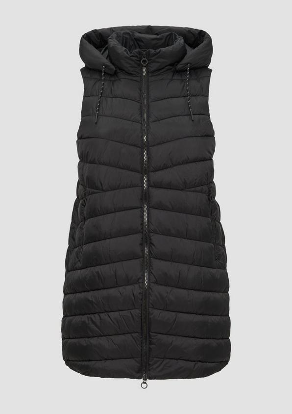 s.Oliver Leichte Steppweste mit Logo-Kapuze