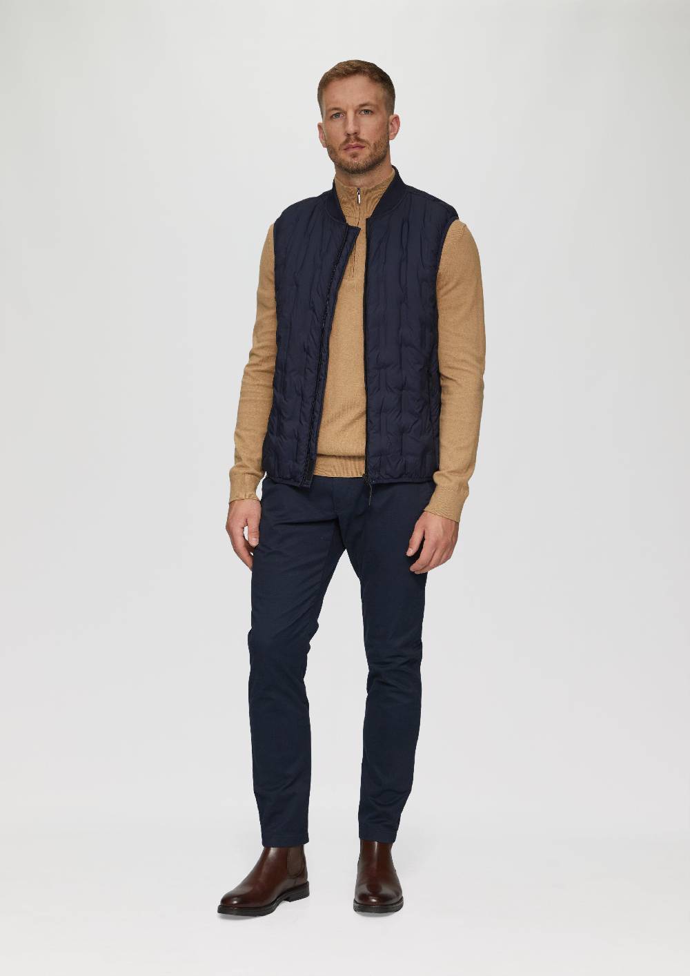 S.Oliver Leichte Steppweste Mit Strickkragen