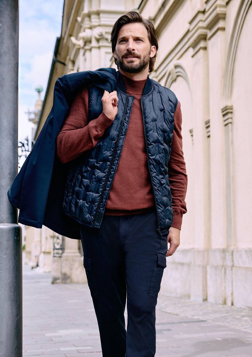 S.Oliver Leichte Steppweste Mit Strickkragen