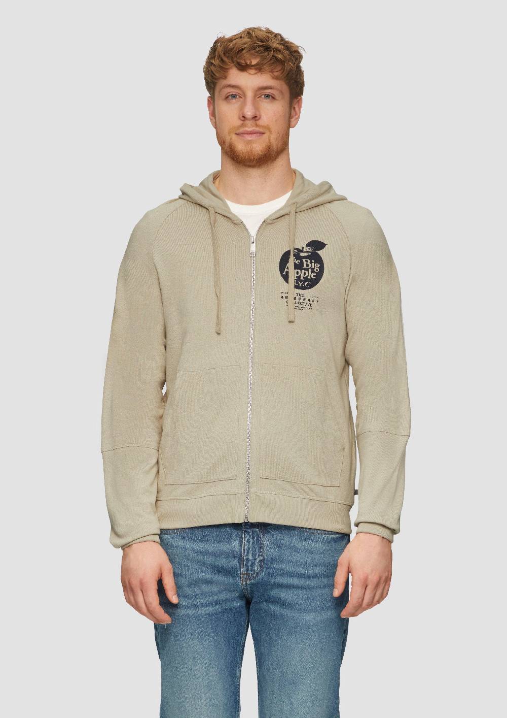 S.Oliver Leichte Sweatjacke Mit Kapuze Und Artwork