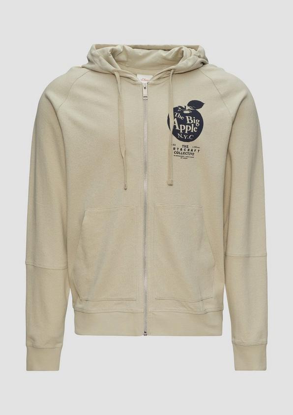 s.Oliver Leichte Sweatjacke mit Kapuze und Artwork