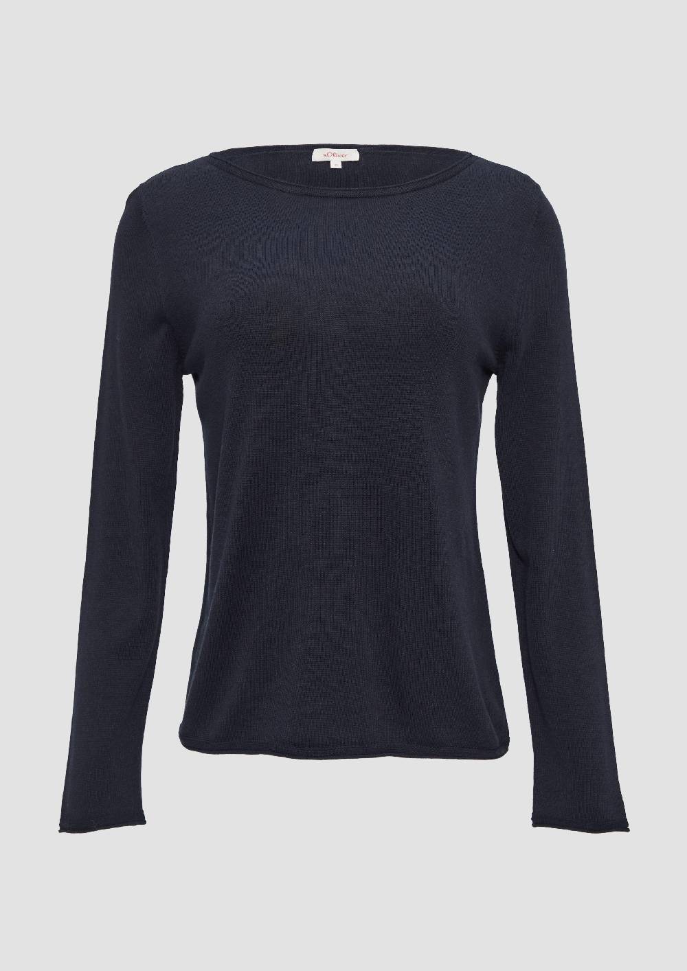 S.Oliver Leichter Feinstrickpullover Mit Rollkante