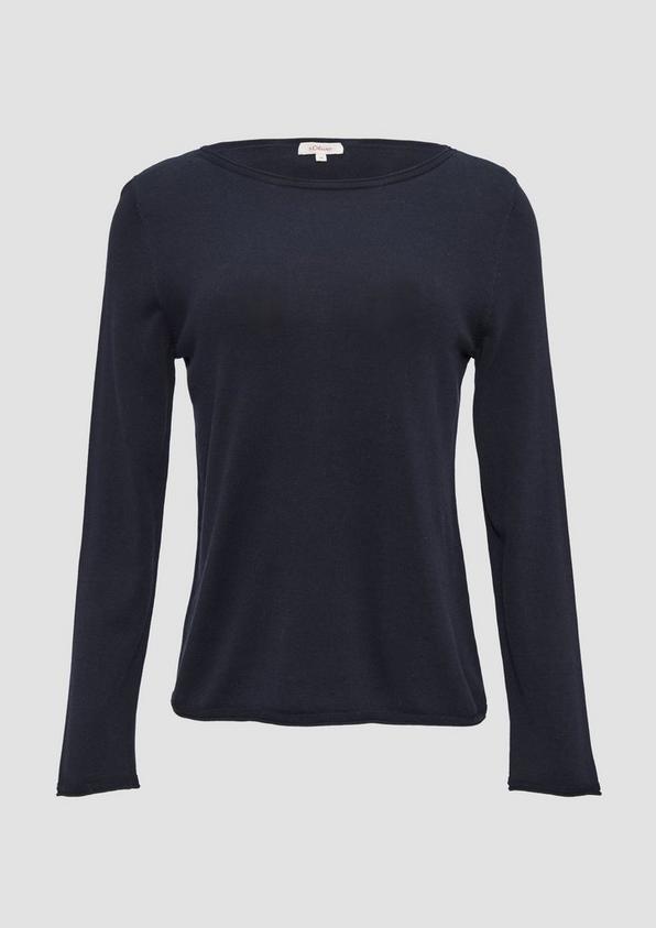 s.Oliver Leichter Feinstrickpullover mit Rollkante