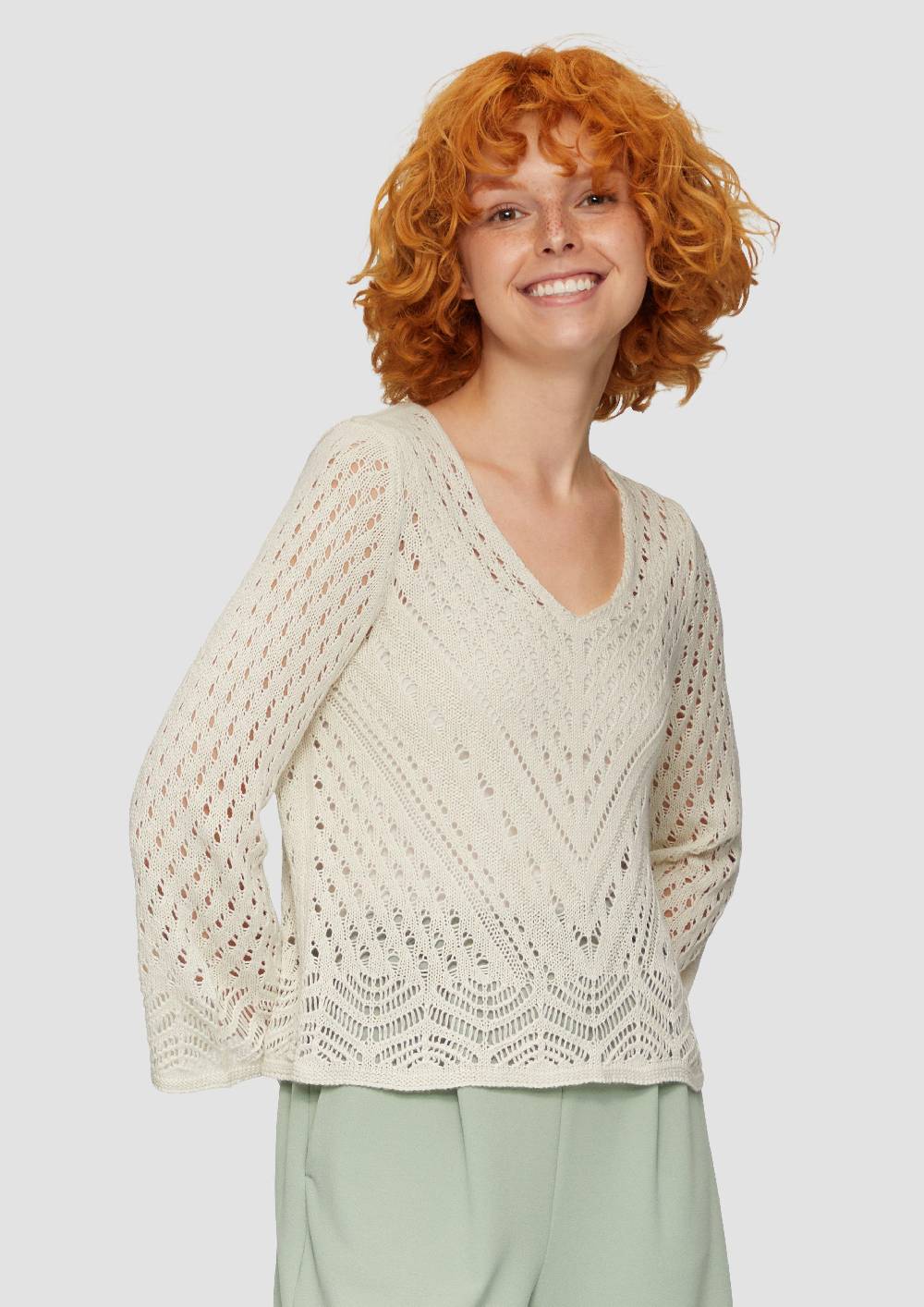 S.Oliver Leichter Strickpullover In Ajour-Muster