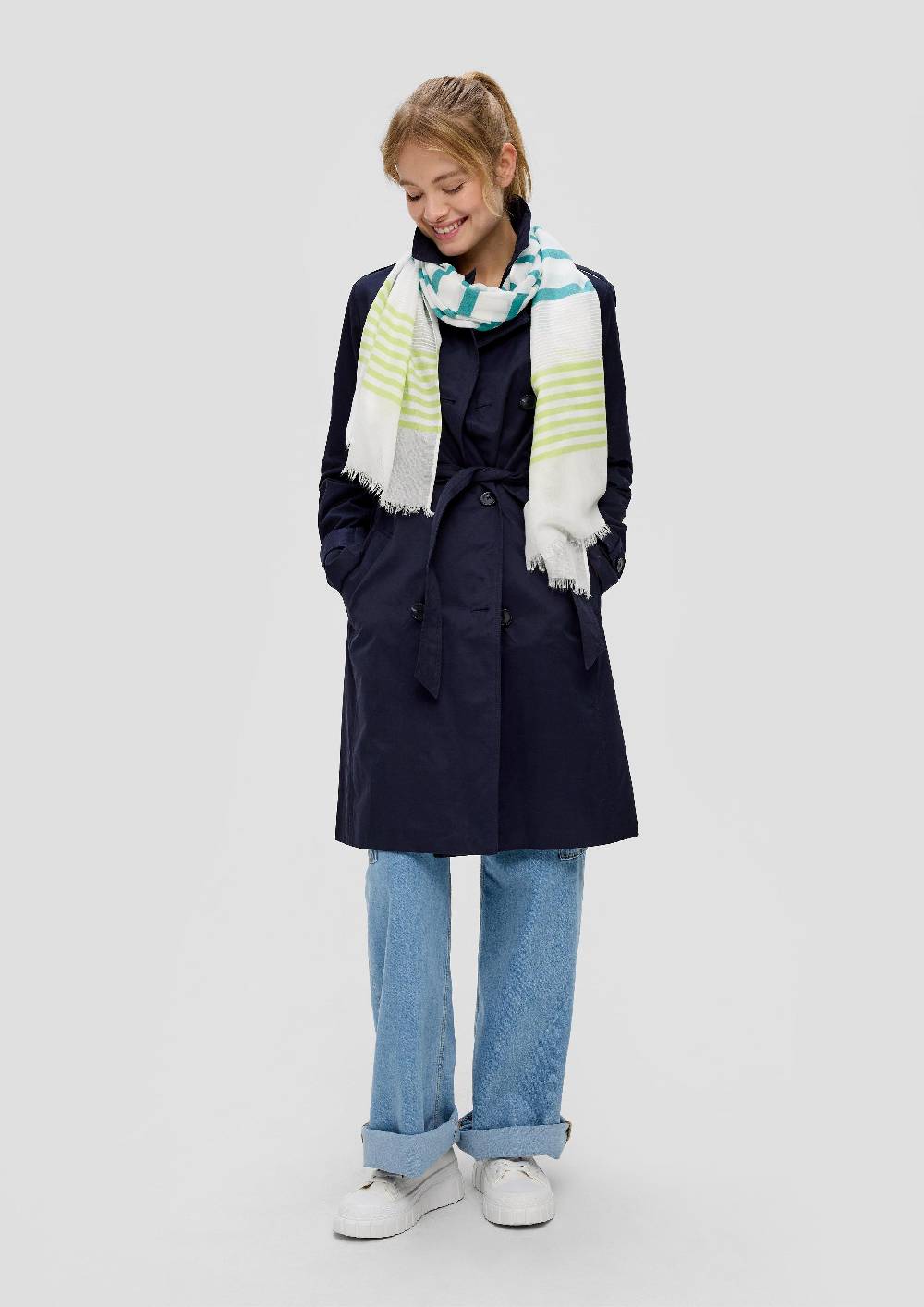 S.Oliver Leichter Tuchschal Mit Streifen