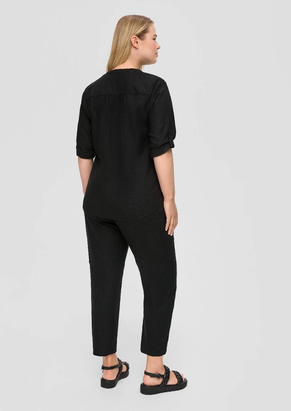 S.Oliver Leinenbluse Mit 3/4-Arm Und Raffung