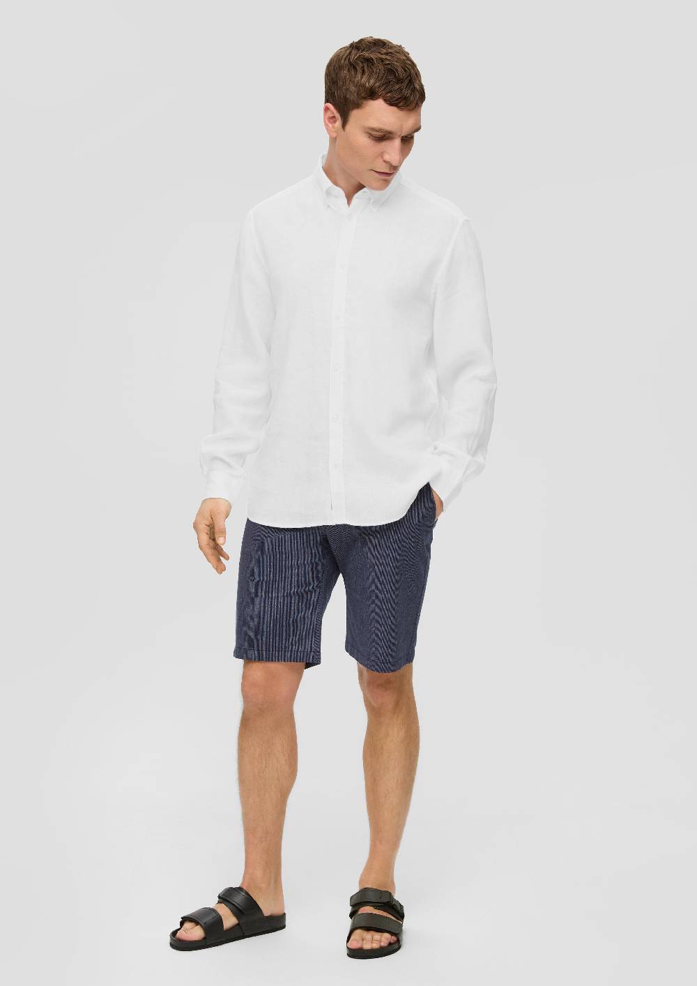 S.Oliver Leinenhemd Mit Button-Down-Kragen