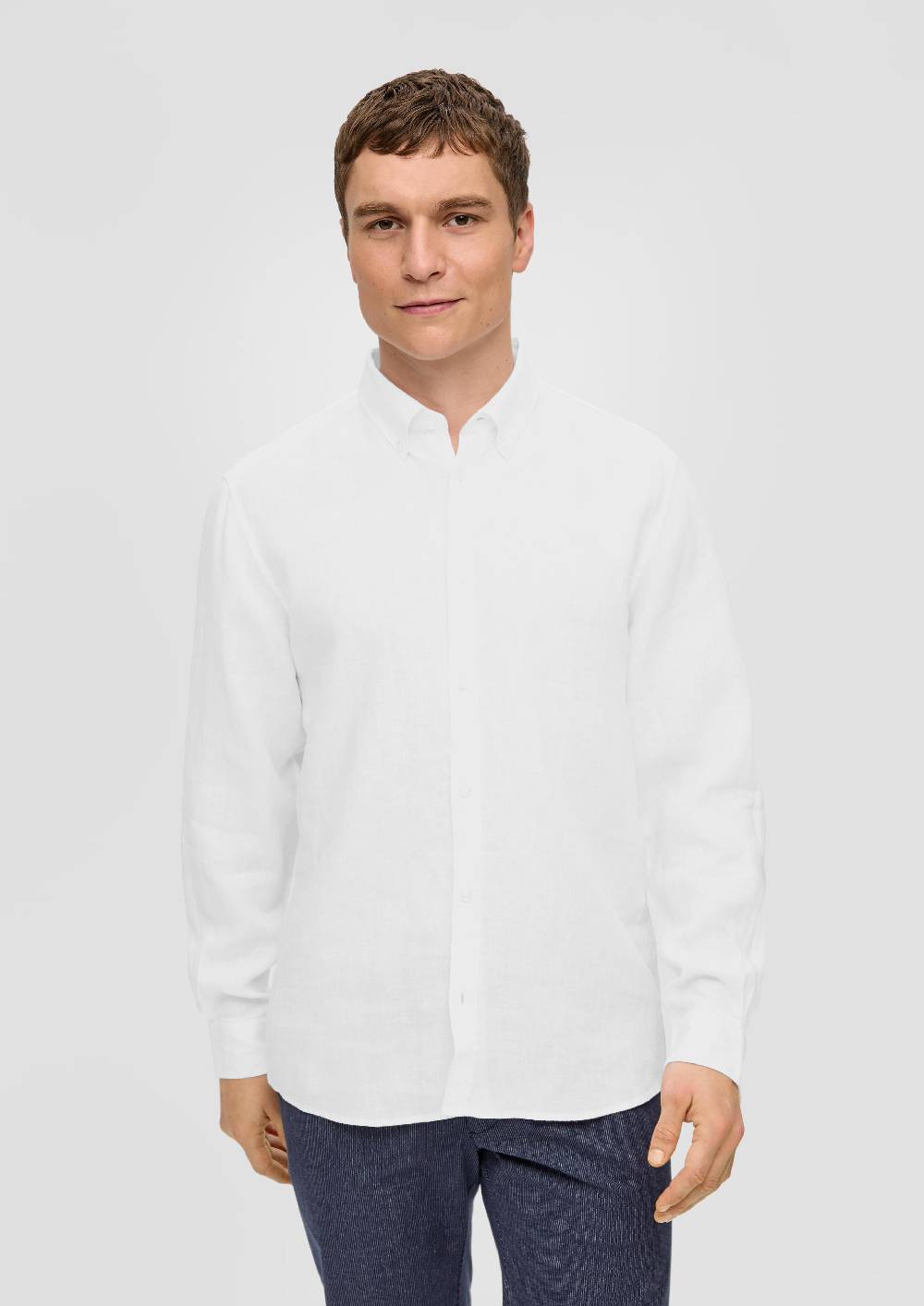 S.Oliver Leinenhemd Mit Button-Down-Kragen