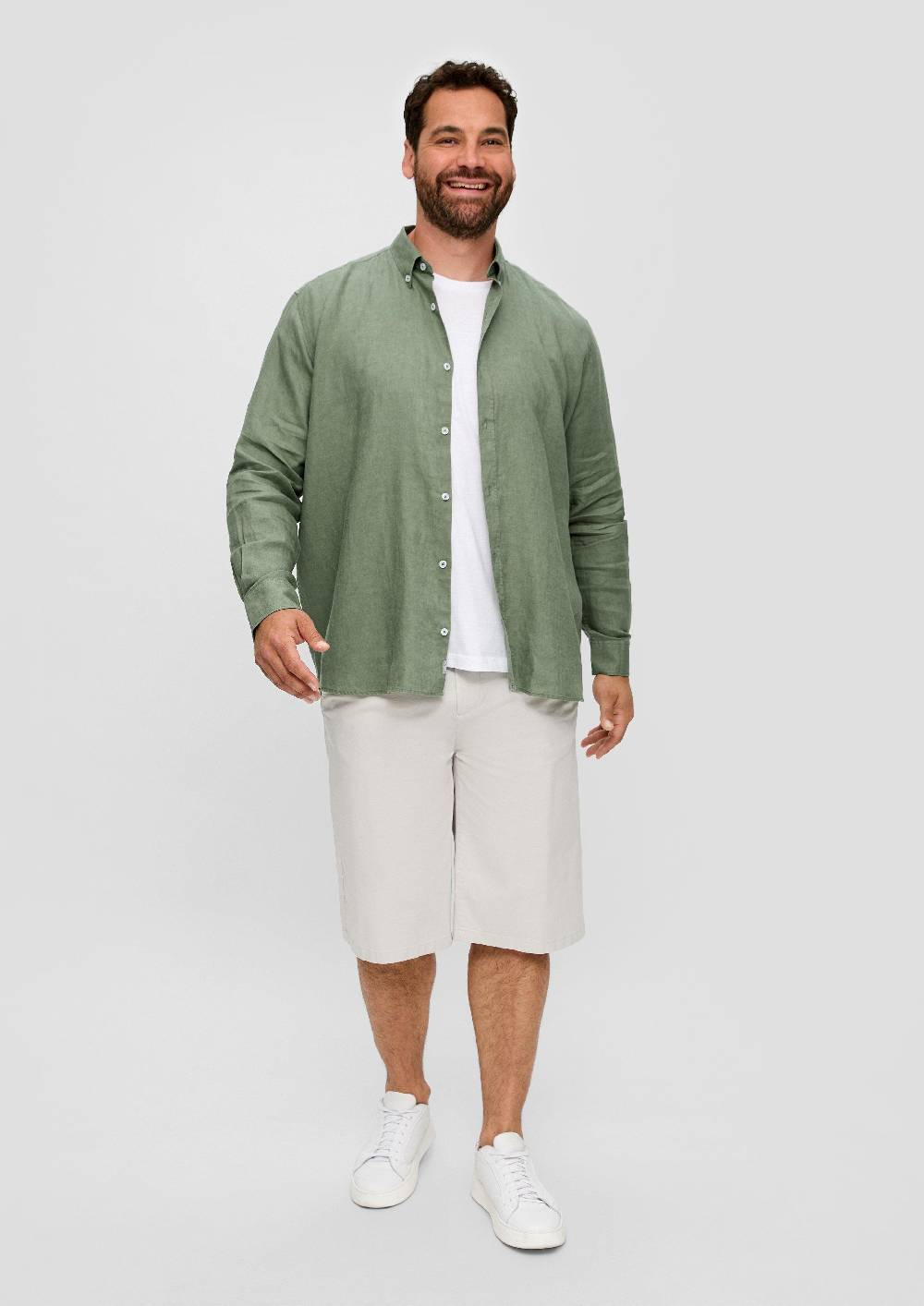 S.Oliver Leinenhemd Mit Button-Down-Kragen