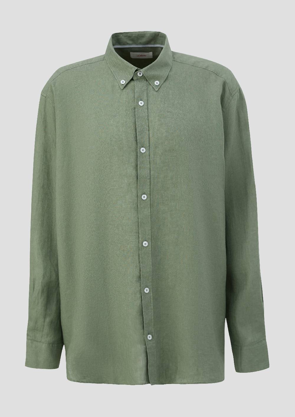 S.Oliver Leinenhemd Mit Button-Down-Kragen