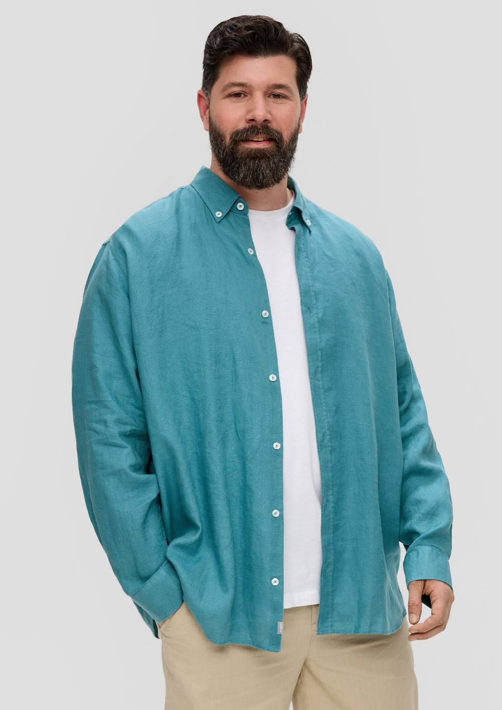 S.Oliver Leinenhemd Mit Button-Down-Kragen