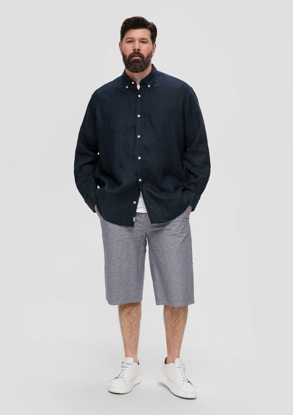 S.Oliver Leinenhemd Mit Button-Down-Kragen