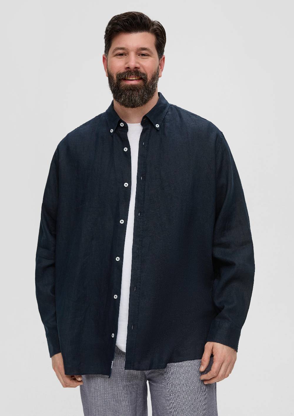 S.Oliver Leinenhemd Mit Button-Down-Kragen