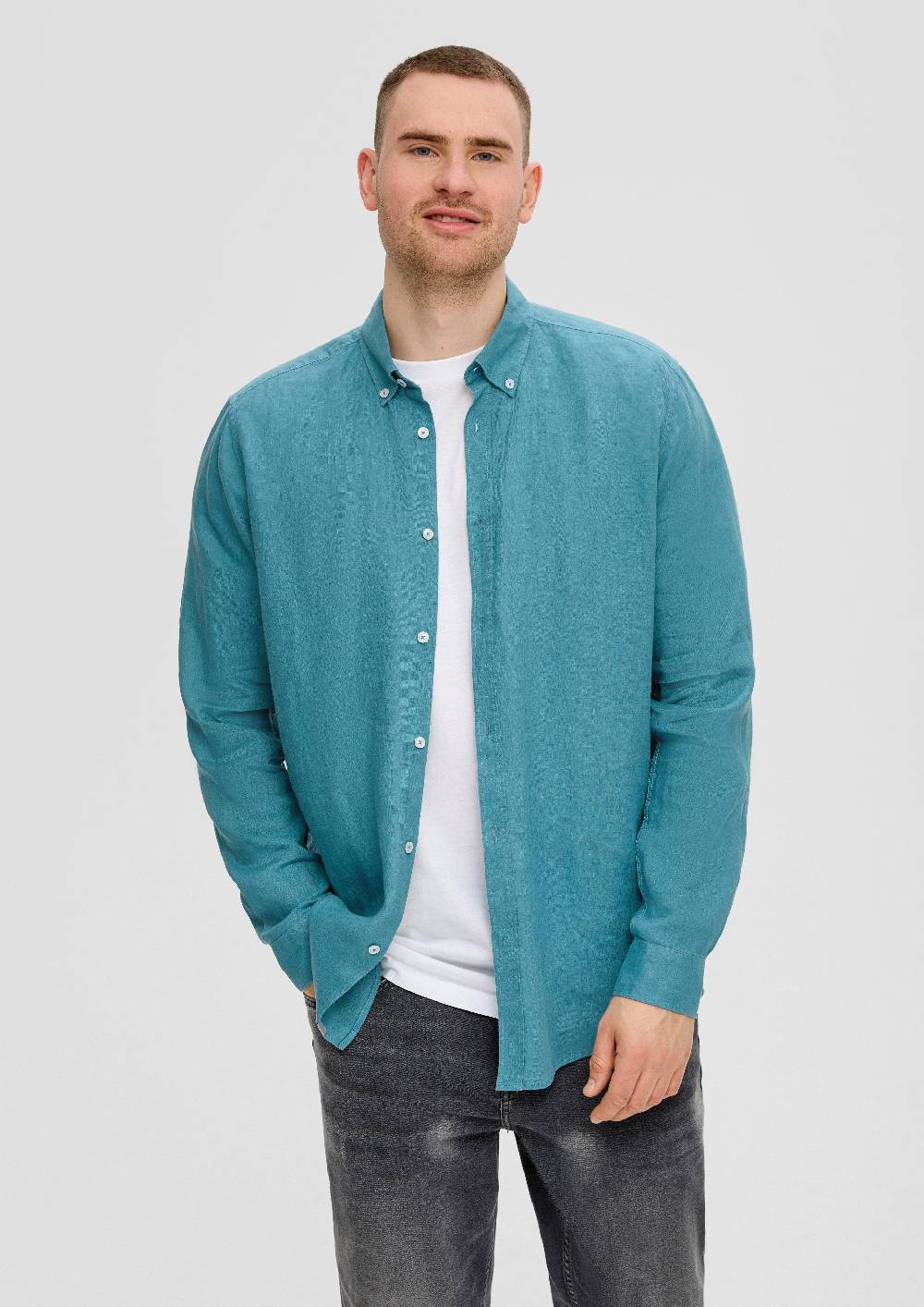 S.Oliver Leinenhemd Mit Button-Down-Kragen