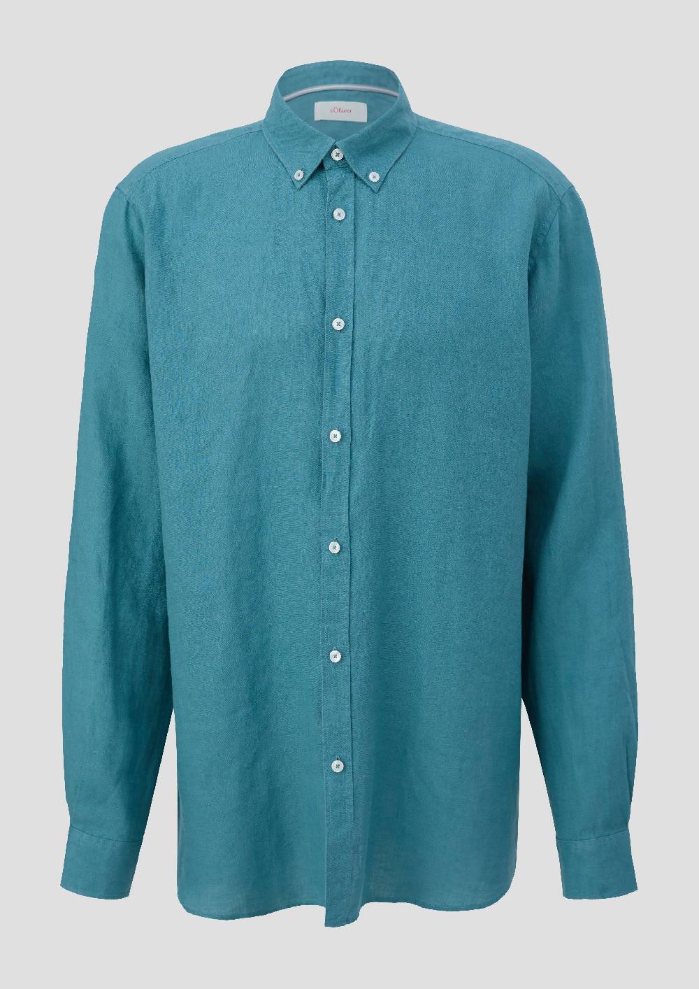 S.Oliver Leinenhemd Mit Button-Down-Kragen