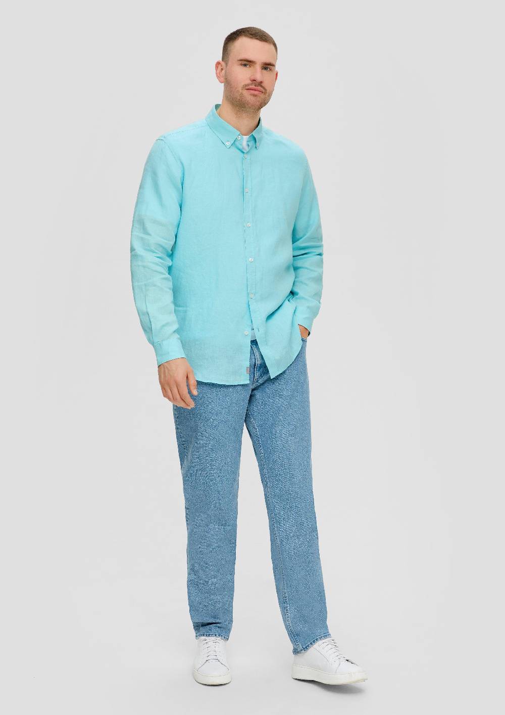 S.Oliver Leinenhemd Mit Button-Down-Kragen