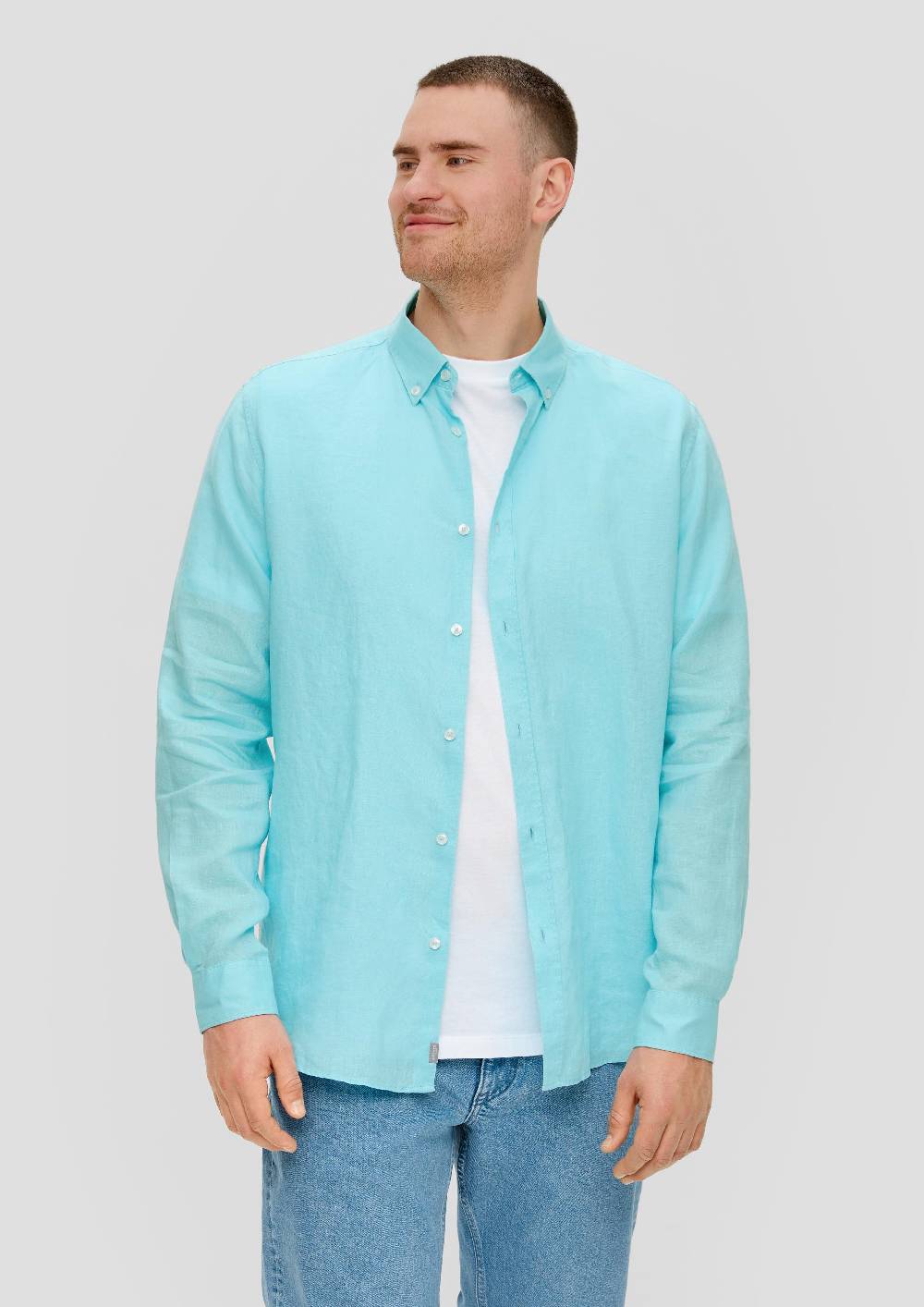 S.Oliver Leinenhemd Mit Button-Down-Kragen