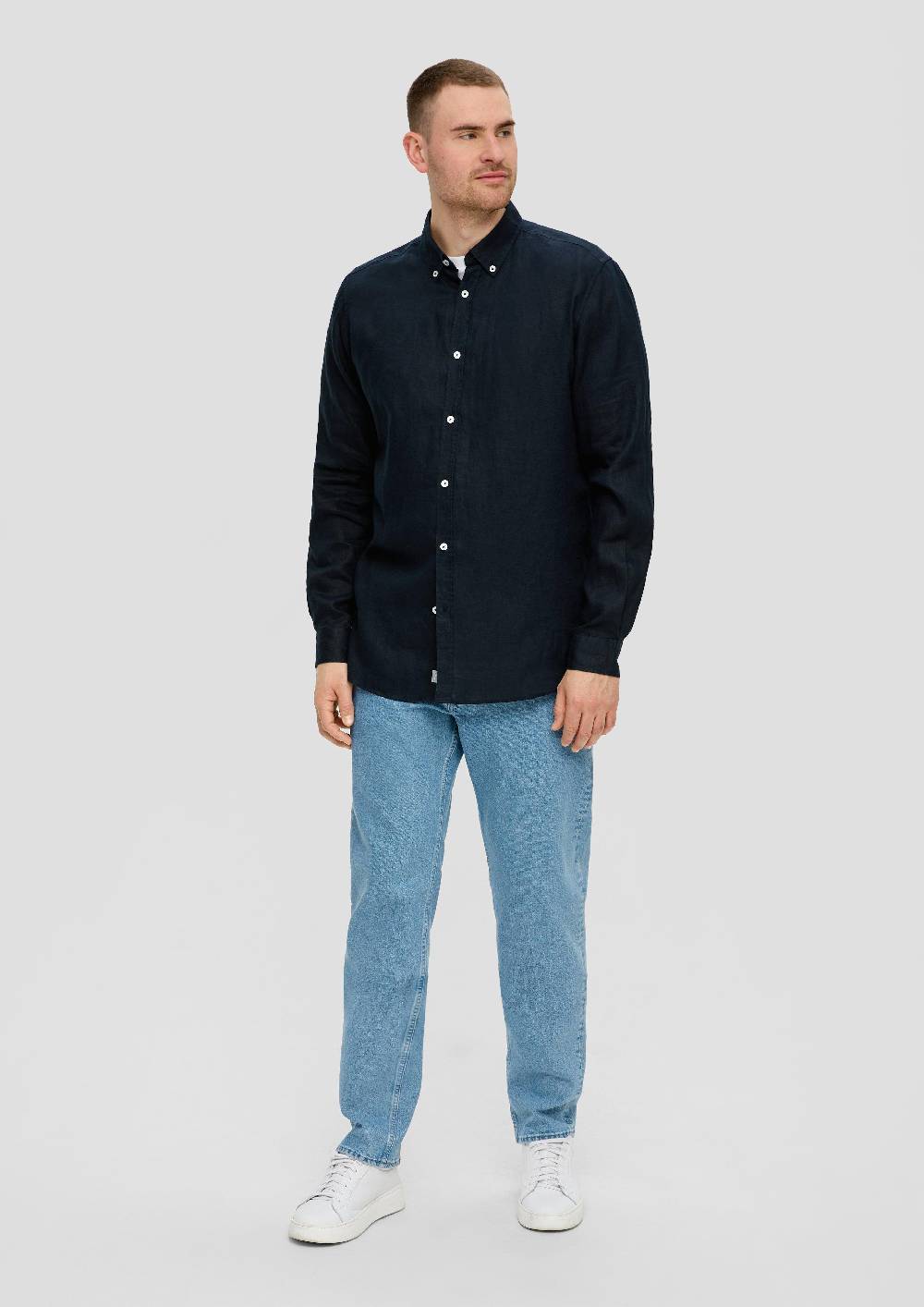S.Oliver Leinenhemd Mit Button-Down-Kragen