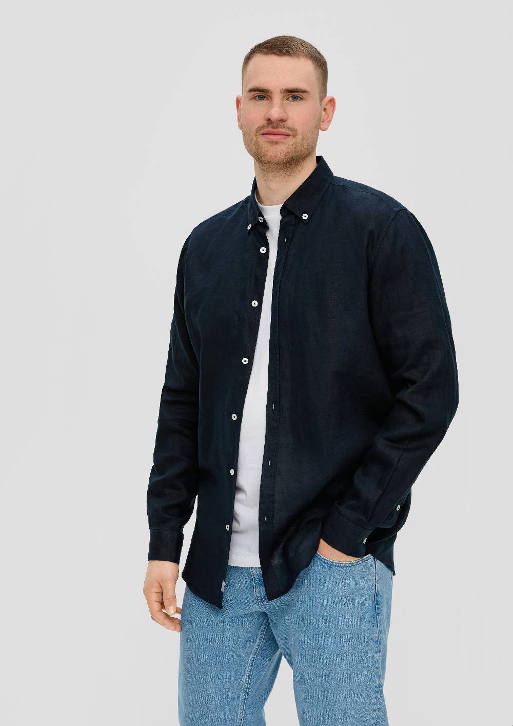 S.Oliver Leinenhemd Mit Button-Down-Kragen